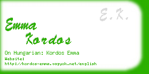 emma kordos business card